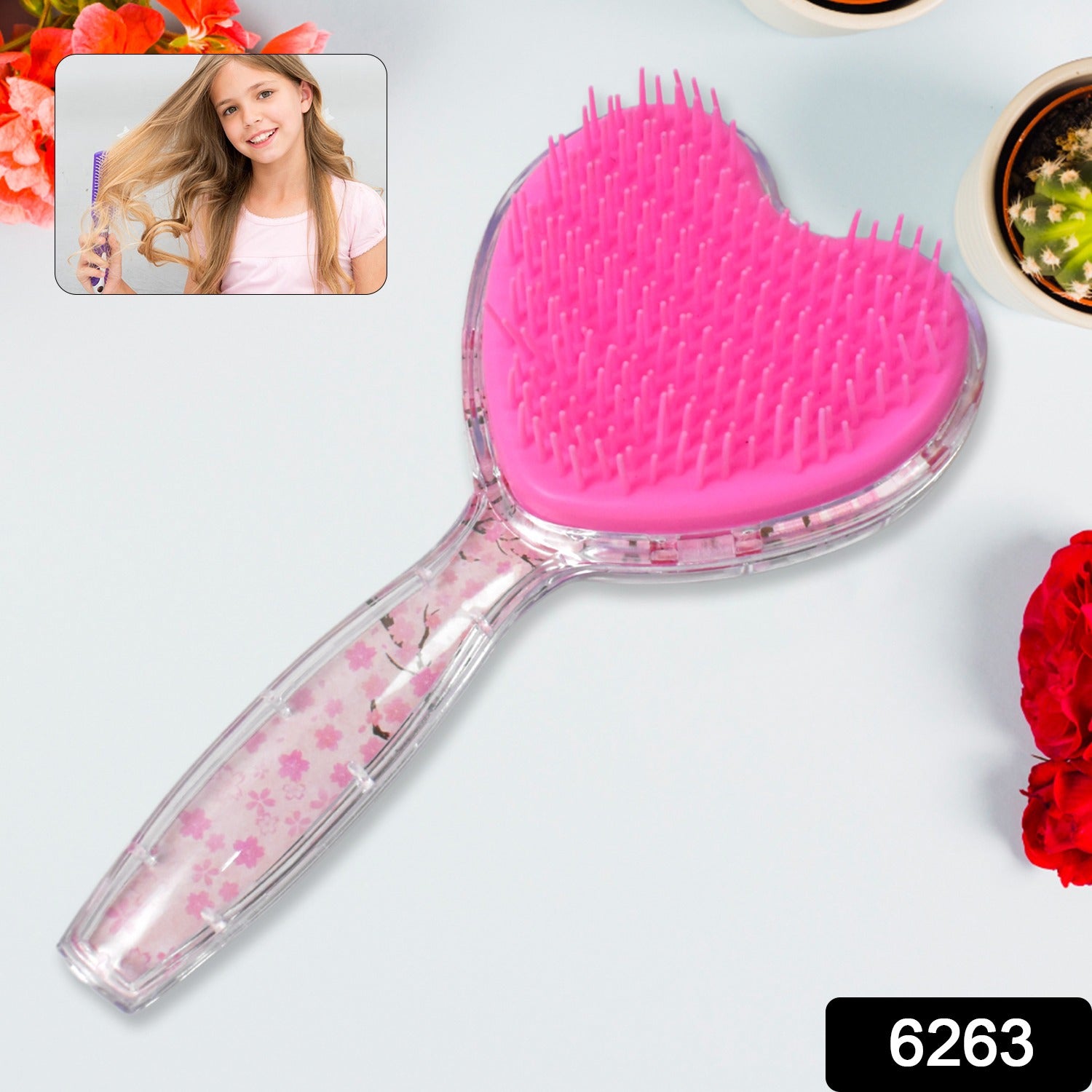 Heart Shape Hair Brush Massage Shower Comb (1 Pc) Heart Shape Hair Brush Massage Shower Comb (1 Pc)